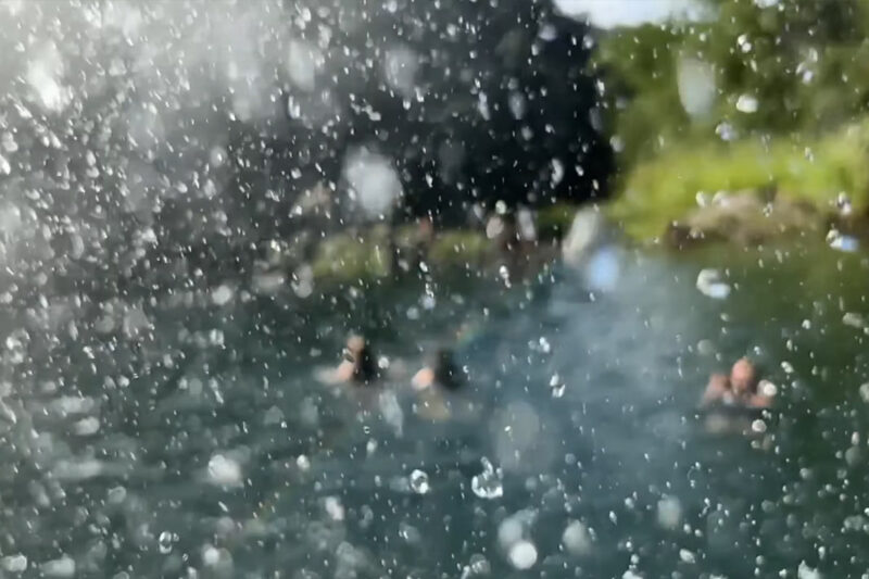 Swim in an actual waterfall